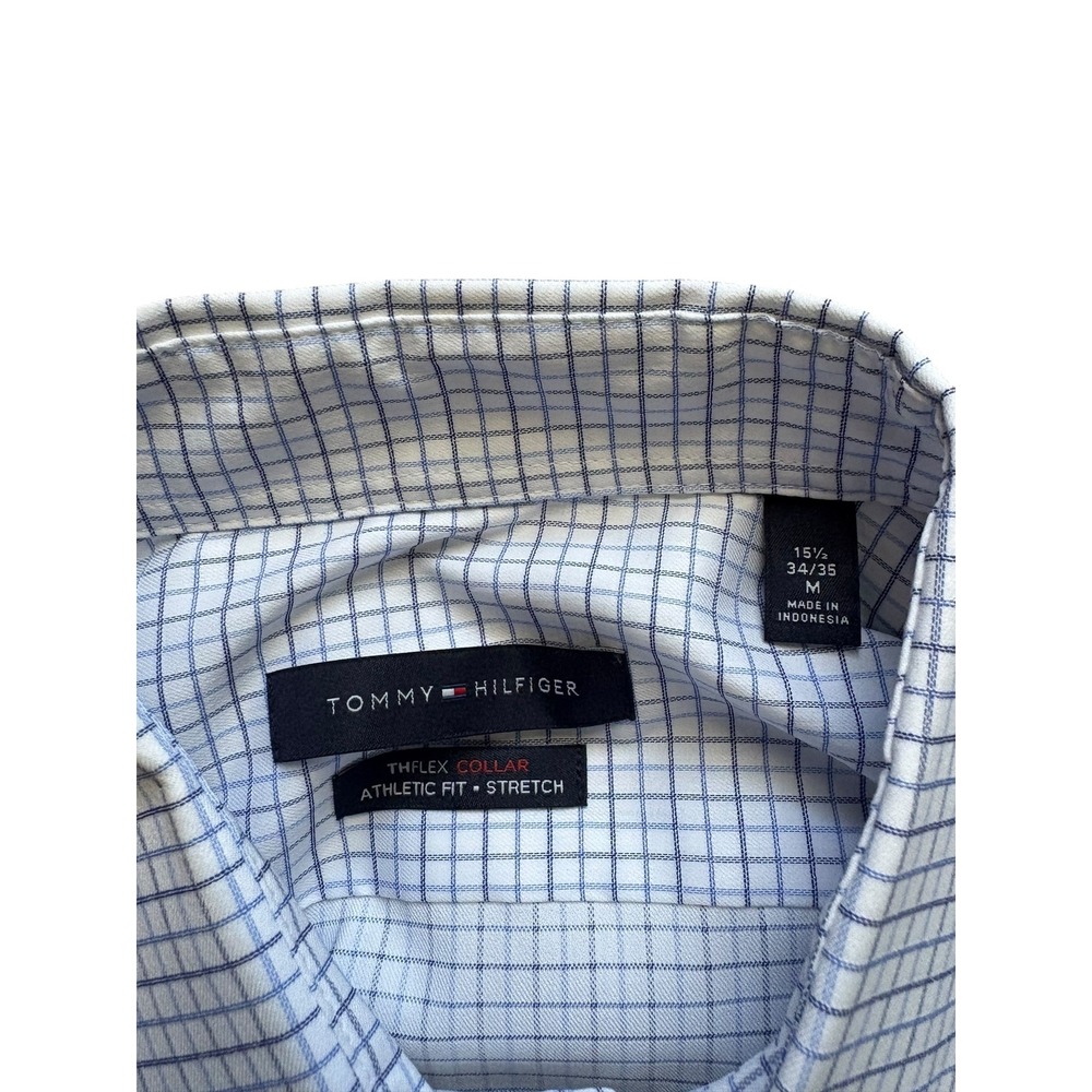 Tommy Hilfiger Men's Dress Shirt M 15.5 34/35 THFlex Collar Athletic Fit Stretch - Picture 3 of 8